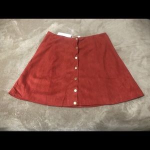 Button front mini skirt